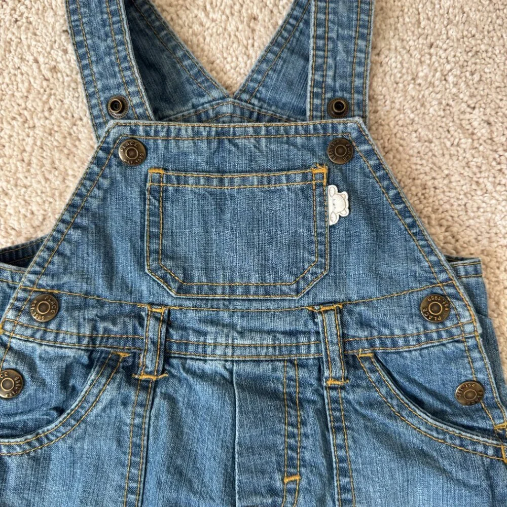 The Children’s Place Denim Overalls | 6–9 Months | Good Condition - Picture 2 of 4